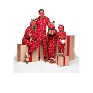 Matching Family Pajamas Reindeer Antler Zipper Onesie RED SZ 11T / KID